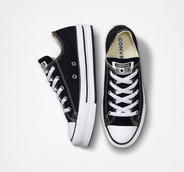 Tenis Cano Baixo Converse Chuck Taylor All Star Lift Plataforma Pretas Branco | CV-547ATH