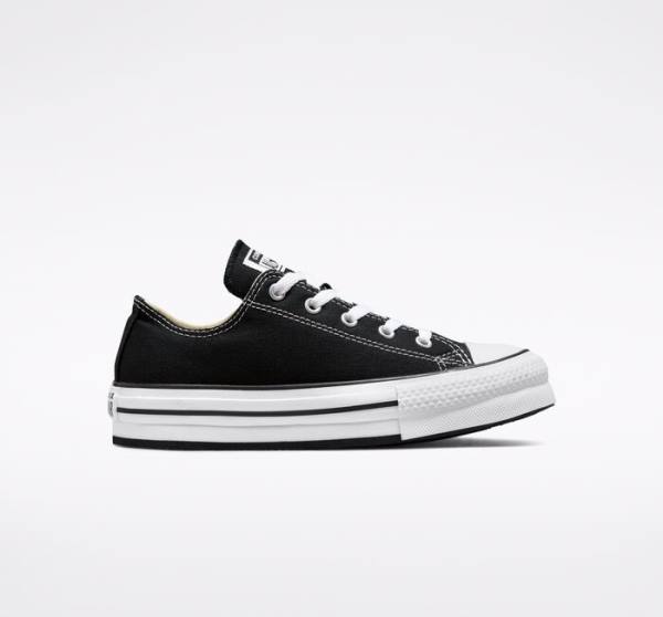 Tenis Cano Baixo Converse Chuck Taylor All Star Lift Plataforma Pretas Branco | CV-547ATH