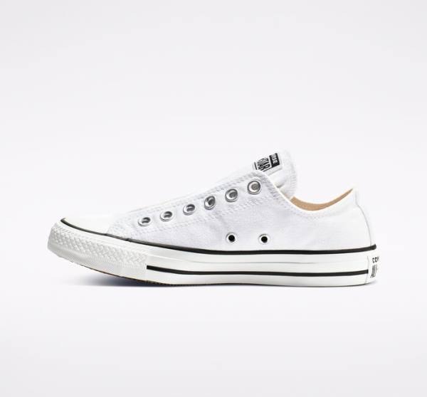 Tenis Cano Baixo Converse Chuck Taylor All Star Slip Branco Pretas Branco | CV-547IDB