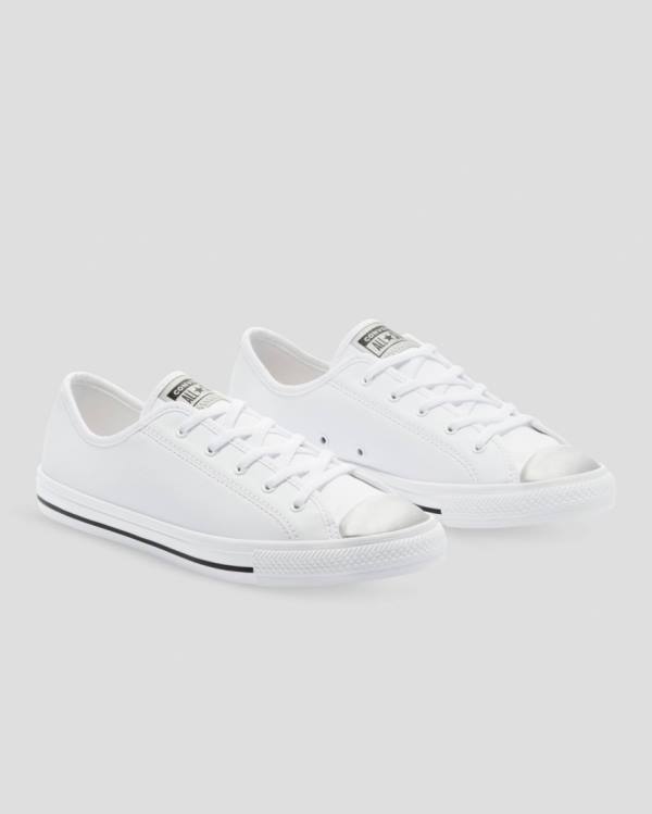 Tenis Cano Baixo Converse Chuck Taylor All Star Dainty Mono Metallic Branco | CV-578TJW