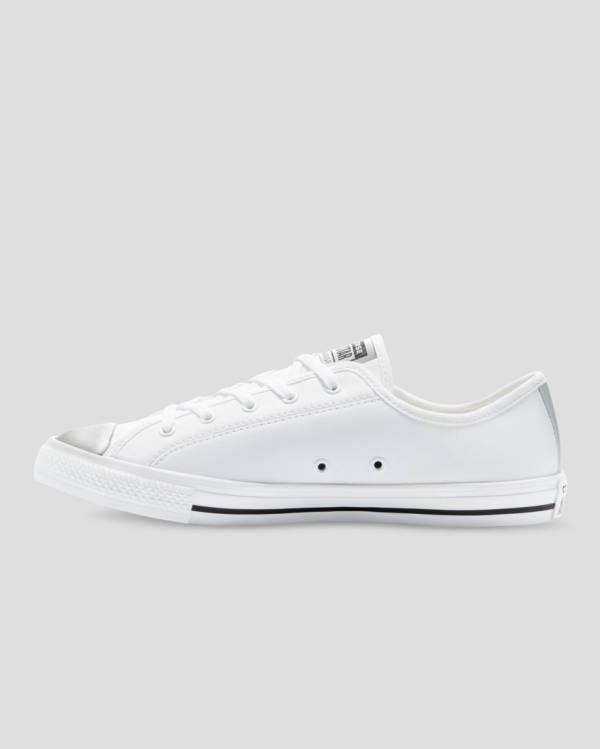 Tenis Cano Baixo Converse Chuck Taylor All Star Dainty Mono Metallic Branco | CV-578TJW