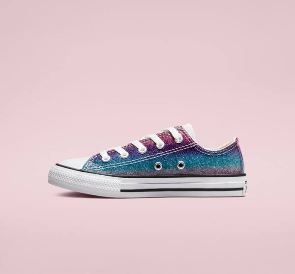 Tenis Cano Baixo Converse Chuck Taylor All Star Glitter Drip Branco Bege Branco Roxo | CV-583UBG