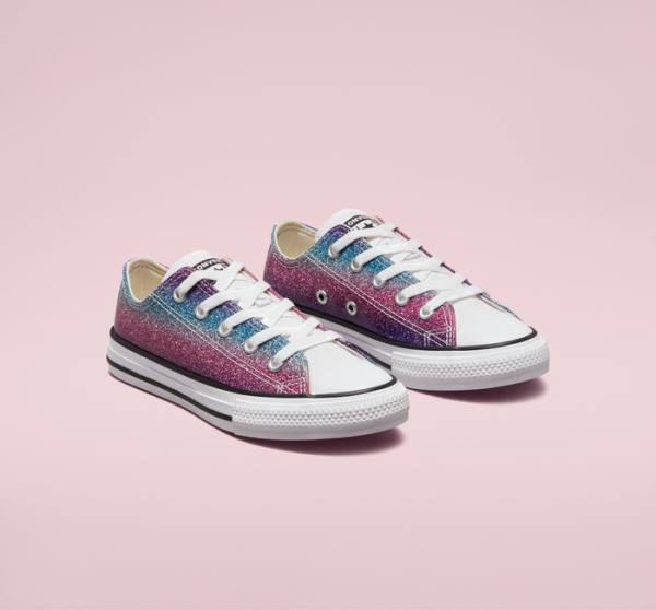 Tenis Cano Baixo Converse Chuck Taylor All Star Glitter Drip Branco Bege Branco Roxo | CV-583UBG