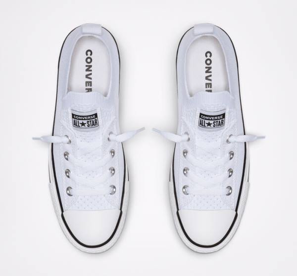 Tenis Cano Baixo Converse Chuck Taylor All Star Shoreline Knit Slip Branco Pretas Branco | CV-639YIS