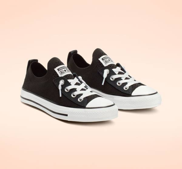 Tenis Cano Baixo Converse Chuck Taylor All Star Shoreline Knit Slip Pretas Branco | CV-743WUN