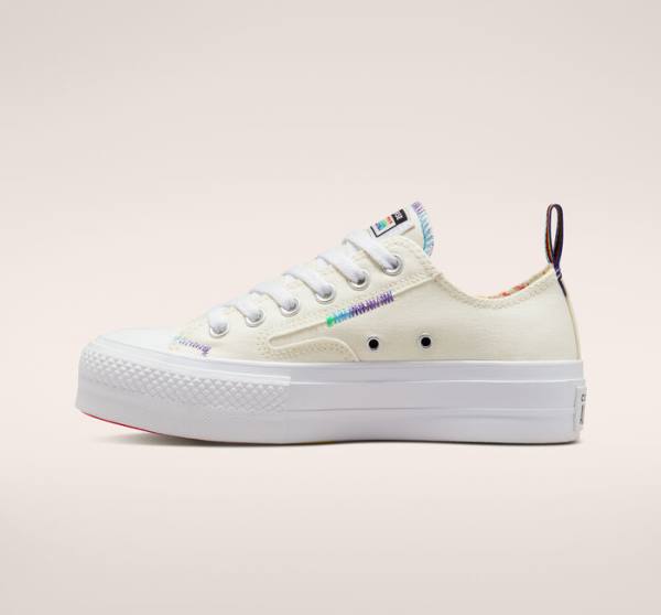 Tenis Cano Baixo Converse Chuck Taylor All Star Lift Plataforma Pride Vermelhas | CV-753THI