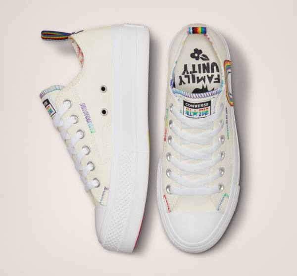 Tenis Cano Baixo Converse Chuck Taylor All Star Lift Plataforma Pride Vermelhas | CV-753THI