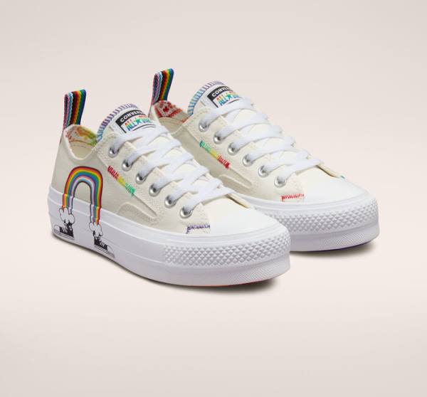 Tenis Cano Baixo Converse Chuck Taylor All Star Lift Plataforma Pride Vermelhas | CV-753THI