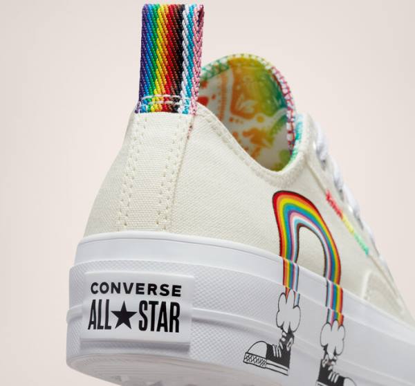 Tenis Cano Baixo Converse Chuck Taylor All Star Lift Plataforma Pride Vermelhas | CV-753THI