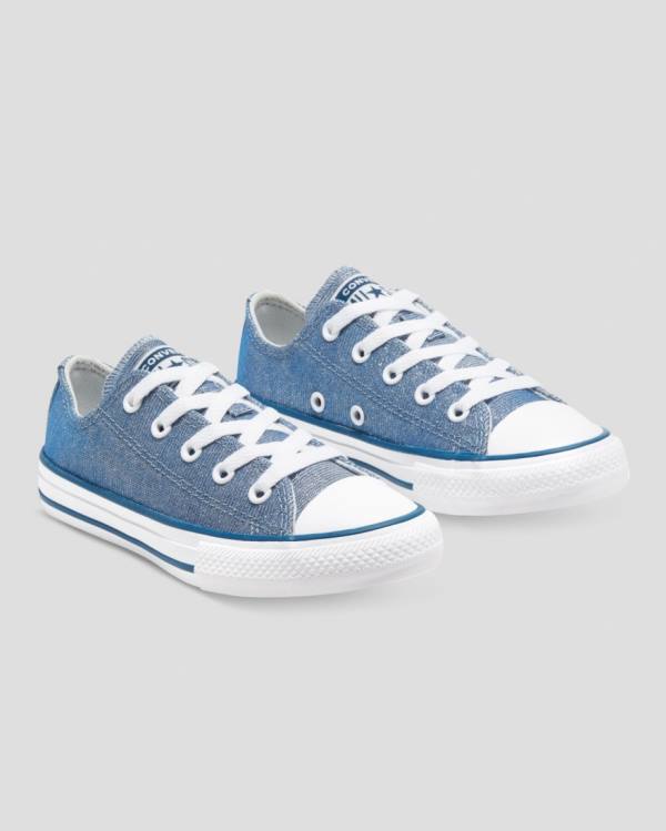 Tenis Cano Baixo Converse Chuck Taylor All Star Glitter Texteis Azuis | CV-795VXM