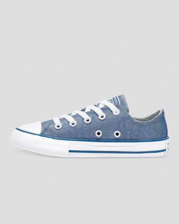 Tenis Cano Baixo Converse Chuck Taylor All Star Glitter Texteis Azuis | CV-795VXM