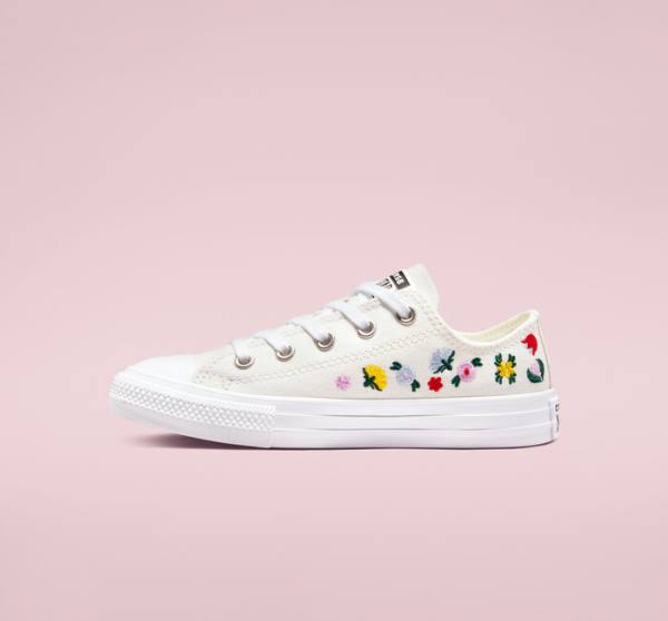 Tenis Cano Baixo Converse Chuck Taylor All Star Floral Embroidery Branco Branco | CV-807RJH