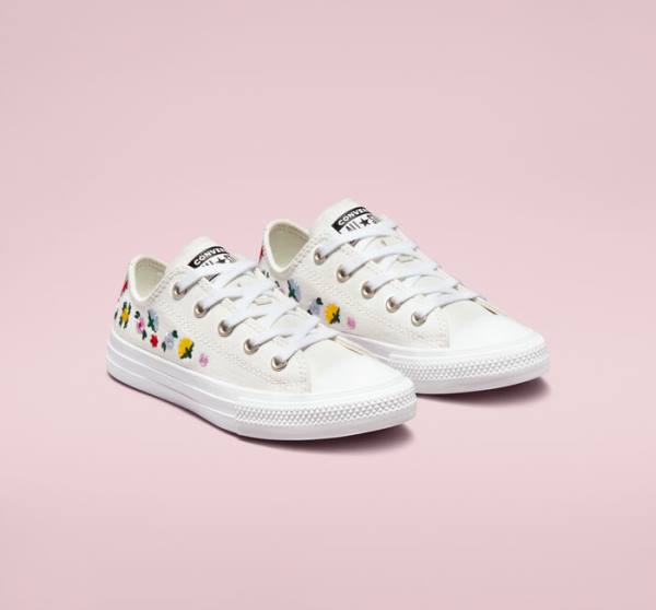 Tenis Cano Baixo Converse Chuck Taylor All Star Floral Embroidery Branco Branco | CV-807RJH