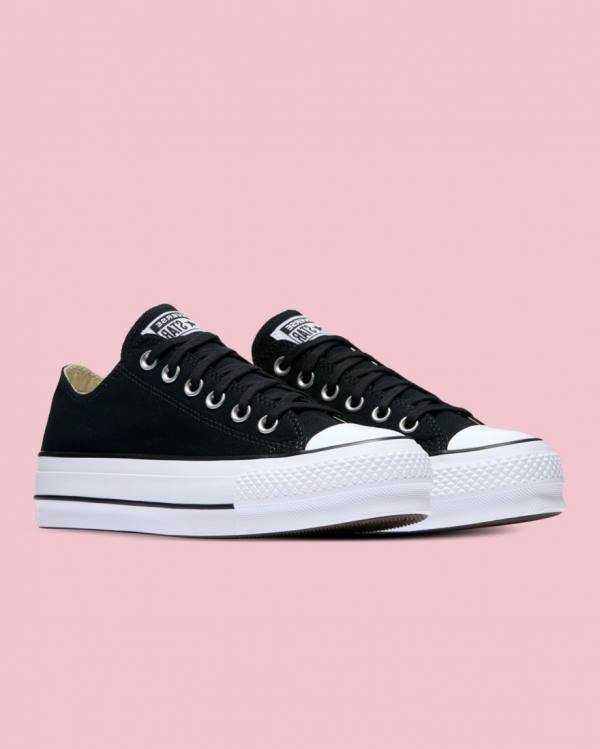 Tenis Cano Baixo Converse Chuck Taylor All Star Lona Lift Pretas | CV-814QKL