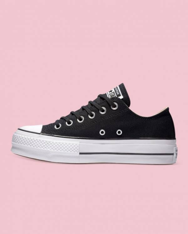 Tenis Cano Baixo Converse Chuck Taylor All Star Lona Lift Pretas | CV-814QKL