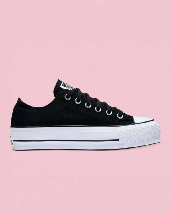 Tenis Cano Baixo Converse Chuck Taylor All Star Lona Lift Pretas | CV-814QKL