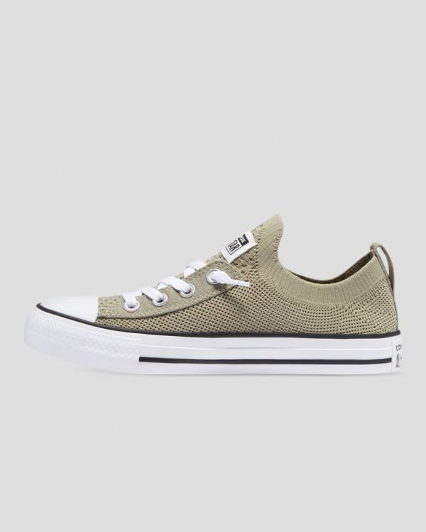 Tenis Cano Baixo Converse Chuck Taylor All Star Shoreline Knit Slip Verdes | CV-819ABH