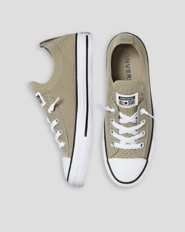 Tenis Cano Baixo Converse Chuck Taylor All Star Shoreline Knit Slip Verdes | CV-819ABH