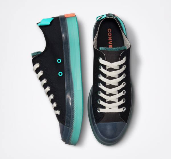 Tenis Cano Baixo Converse Chuck Taylor All Star CX Stretch Lona Pretas Turquesa | CV-847GTH