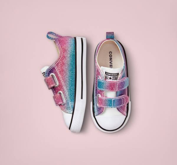 Tenis Cano Baixo Converse Chuck Taylor All Star Easy-On Glitter Drip Branco Bege Branco Roxo | CV-860AGW