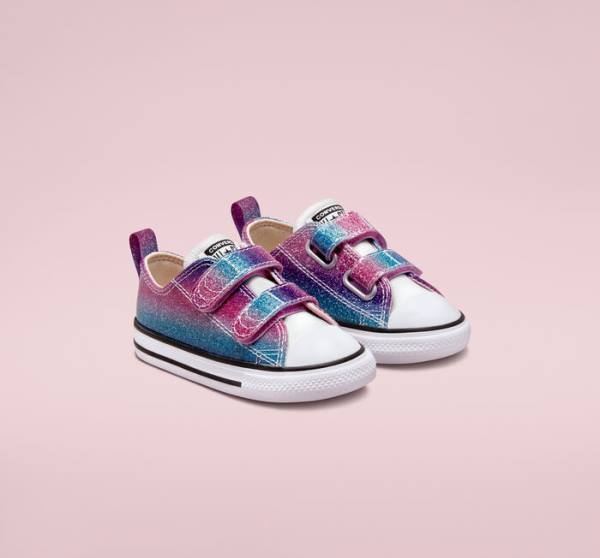 Tenis Cano Baixo Converse Chuck Taylor All Star Easy-On Glitter Drip Branco Bege Branco Roxo | CV-860AGW