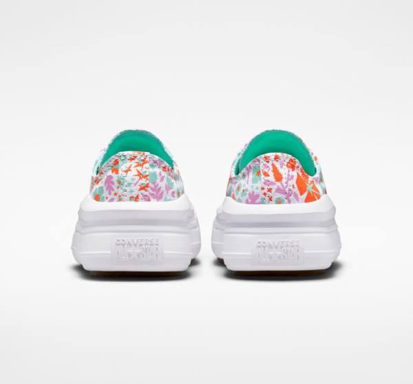 Tenis Cano Baixo Converse Chuck Taylor All Star Move Plataforma Paper Floral Branco Luz | CV-923SPN