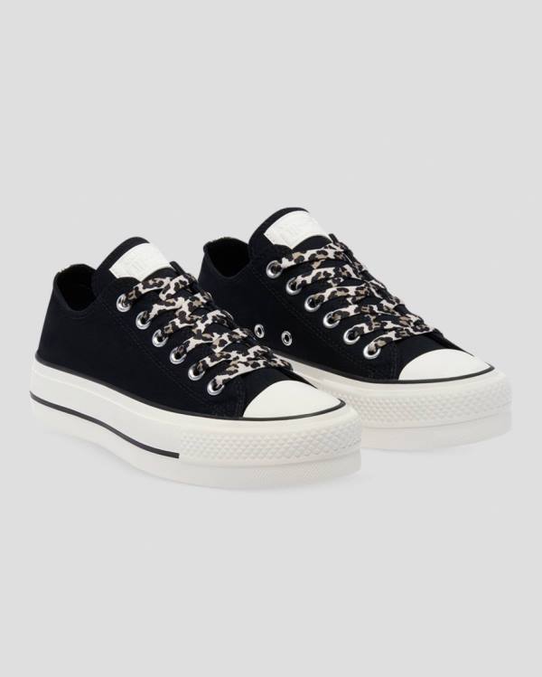 Tenis Cano Baixo Converse Chuck Taylor Lift Archive Print Plataforma Pretas | CV-945HFK