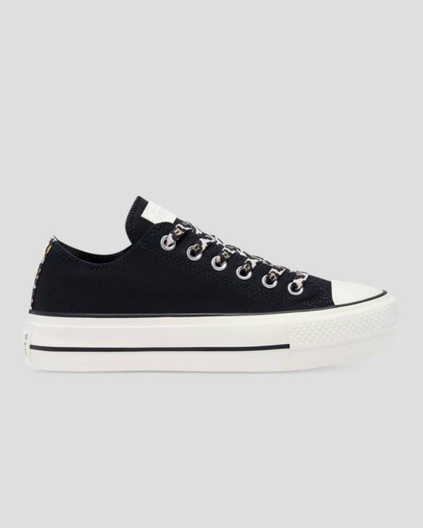 Tenis Cano Baixo Converse Chuck Taylor Lift Archive Print Plataforma Pretas | CV-945HFK