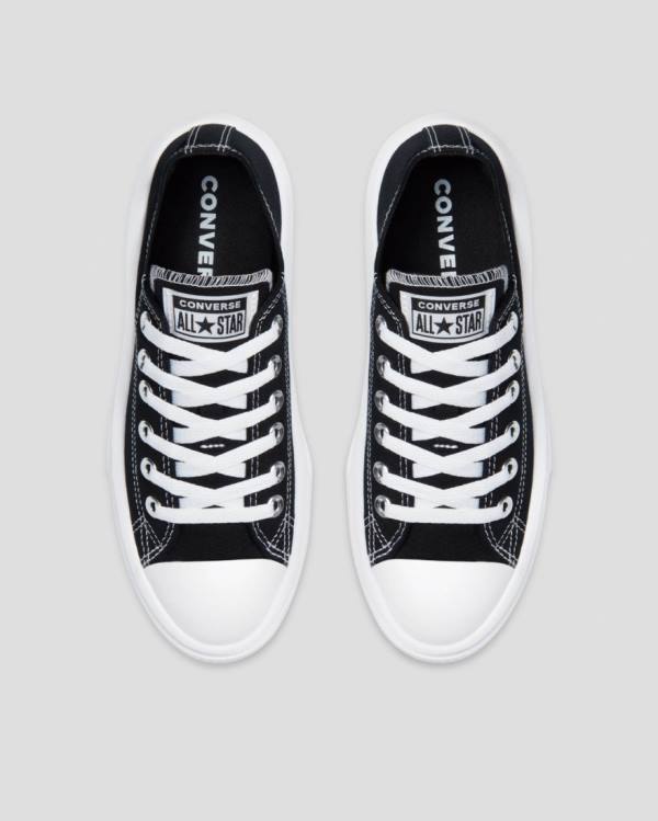 Tenis Cano Baixo Converse Chuck Taylor Move Plataforma Pretas | CV-358WPV