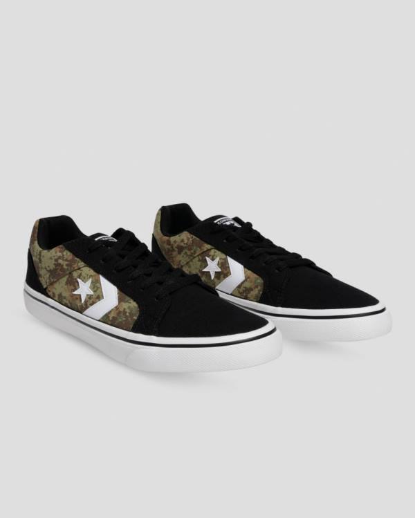 Tenis Cano Baixo Converse El Distrito Mix And Match Pretas Camufladas | CV-945BLH