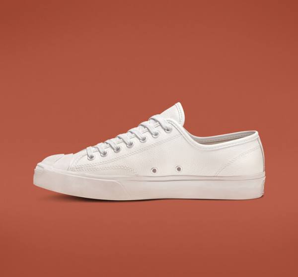 Tenis Cano Baixo Converse Jack Purcell Couro Branco Branco Branco | CV-146XDO