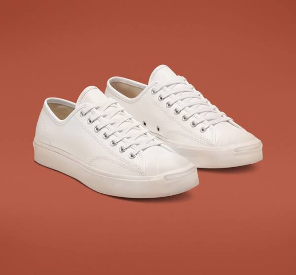 Tenis Cano Baixo Converse Jack Purcell Couro Branco Branco Branco | CV-146XDO