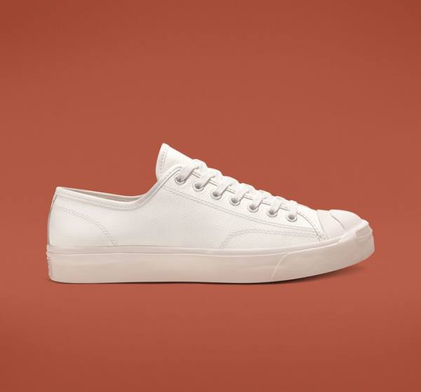 Tenis Cano Baixo Converse Jack Purcell Couro Branco Branco Branco | CV-146XDO