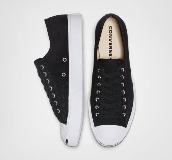 Tenis Cano Baixo Converse Jack Purcell Lona Pretas Branco | CV-287IHK