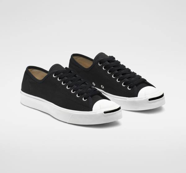 Tenis Cano Baixo Converse Jack Purcell Lona Pretas Branco | CV-408ZEO