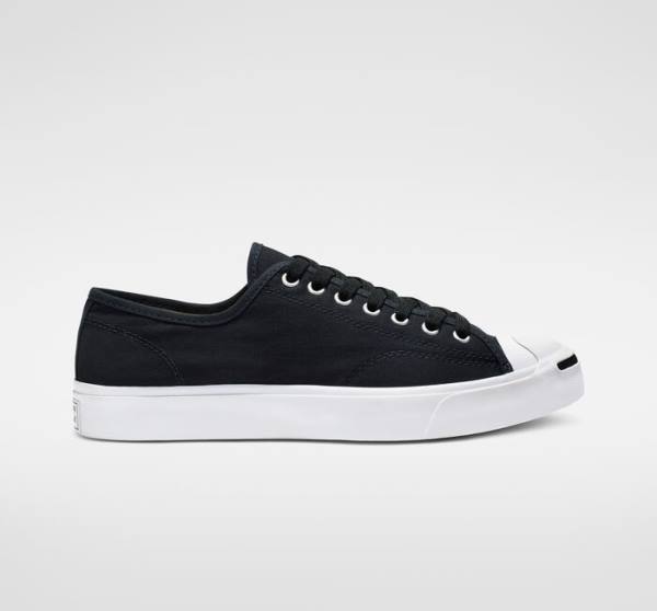 Tenis Cano Baixo Converse Jack Purcell Lona Pretas Branco | CV-408ZEO