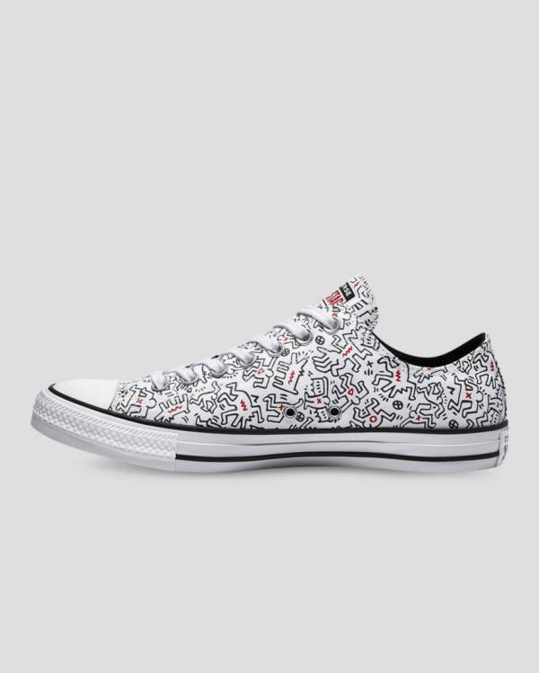 Tenis Cano Baixo Converse Keith Haring Chuck Taylor All Star Branco Pretas Vermelhas | CV-312ZQU