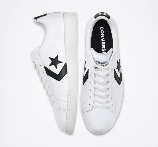 Tenis Cano Baixo Converse OG Pro Couro Branco Pretas Branco | CV-518SVZ