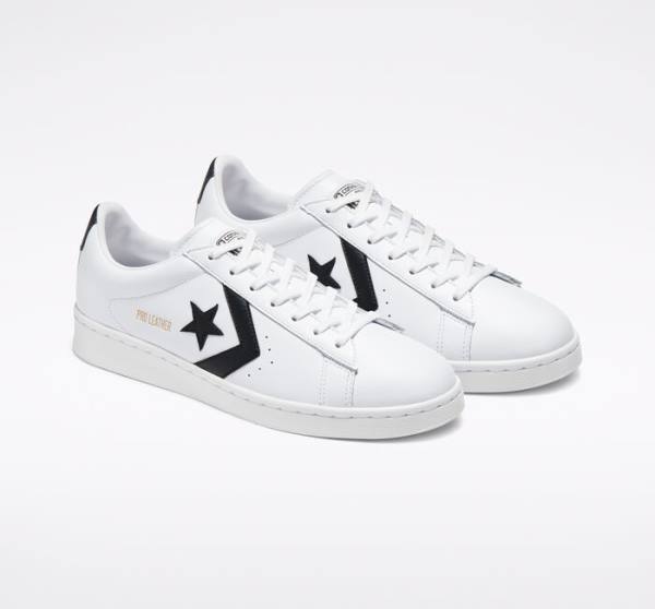 Tenis Cano Baixo Converse OG Pro Couro Branco Pretas Branco | CV-518SVZ