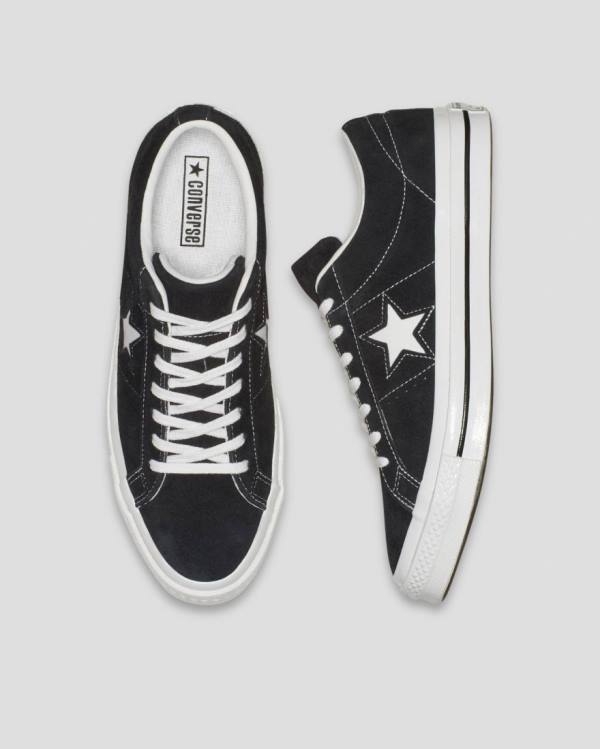 Tenis Cano Baixo Converse One Star Premium Camurça Pretas | CV-846XYO