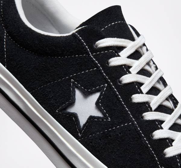 Tenis Cano Baixo Converse One Star Pretas Branco | CV-759VGE