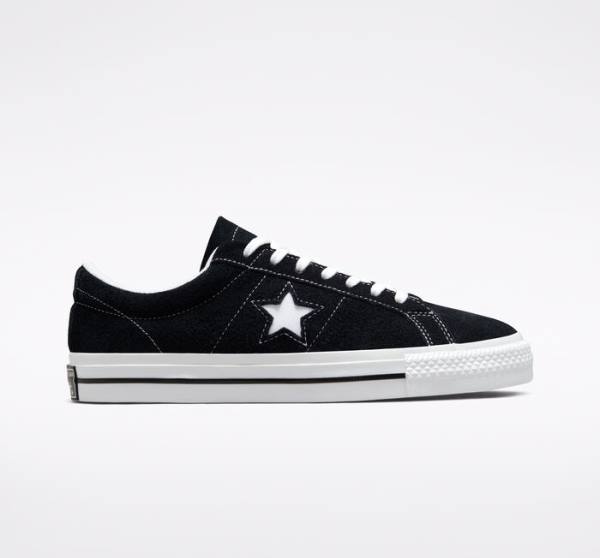 Tenis Cano Baixo Converse One Star Pretas Branco | CV-759VGE