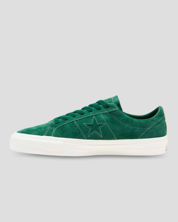 Tenis Cano Baixo Converse One Star Pro Pigskin Camurça Verdes | CV-568KDP