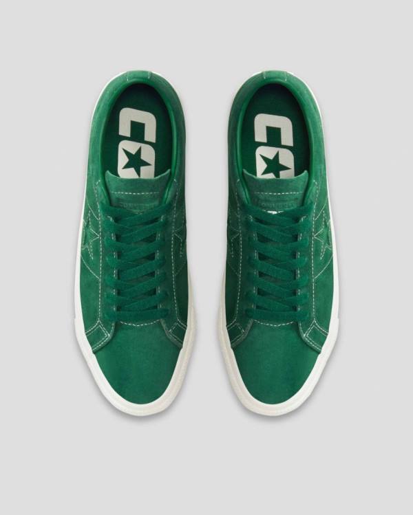 Tenis Cano Baixo Converse One Star Pro Pigskin Camurça Verdes | CV-568KDP