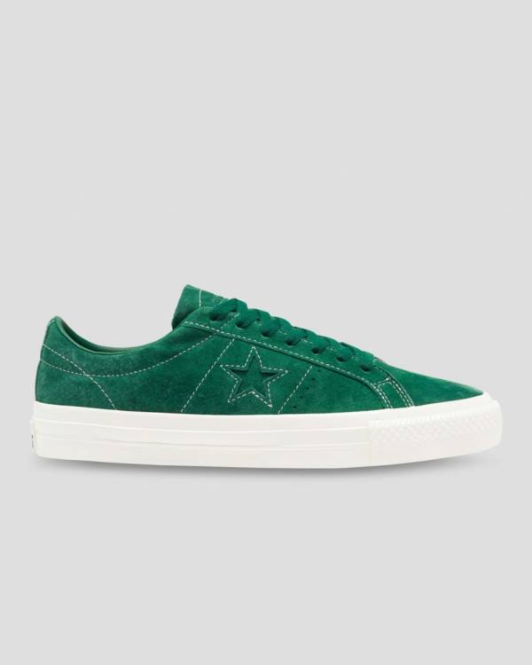 Tenis Cano Baixo Converse One Star Pro Pigskin Camurça Verdes | CV-568KDP