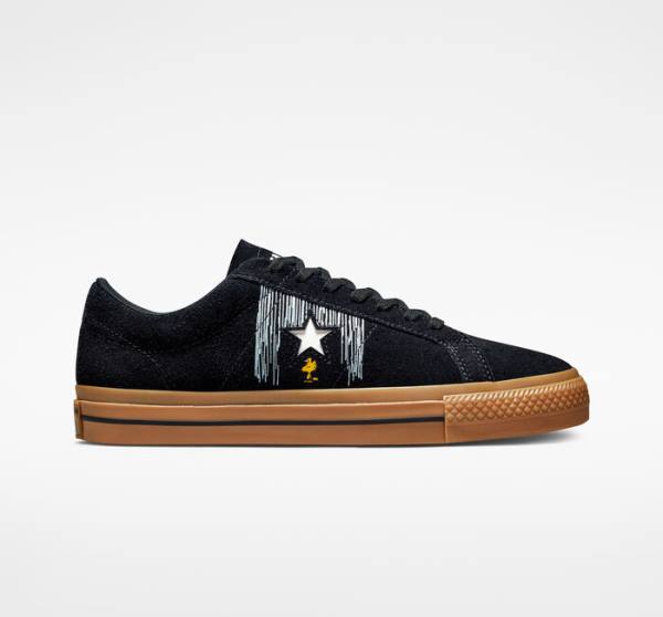 Tenis Cano Baixo Converse Peanuts One Star Pretas Laranja | CV-951CWT