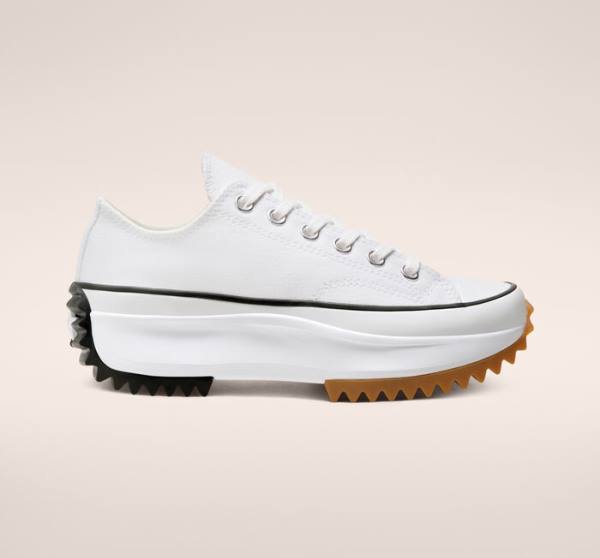 Tenis Cano Baixo Converse Run Star Hike Plataforma Branco Pretas | CV-498GBJ