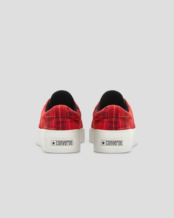 Tenis Cano Baixo Converse Skidgrip Twisted Plaid Vermelhas | CV-079PKA