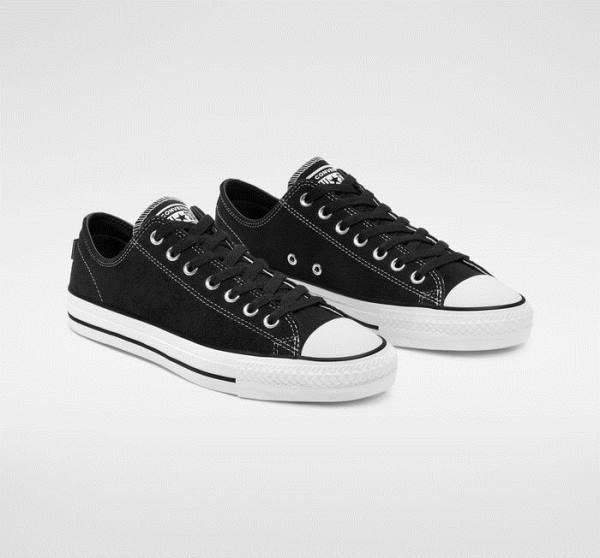 Tenis Skate Converse CONS Chuck Taylor All Star Pro Camurça Pretas Branco | CV-364XDV