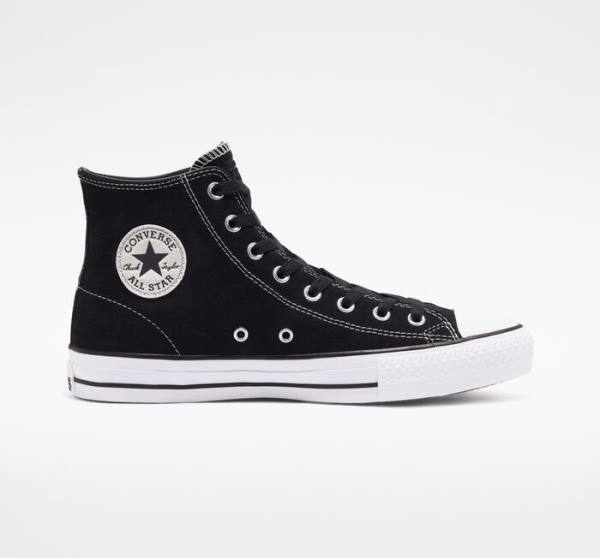 Tenis Skate Converse CONS Chuck Taylor All Star Pro Camurça Pretas Branco | CV-982RHB